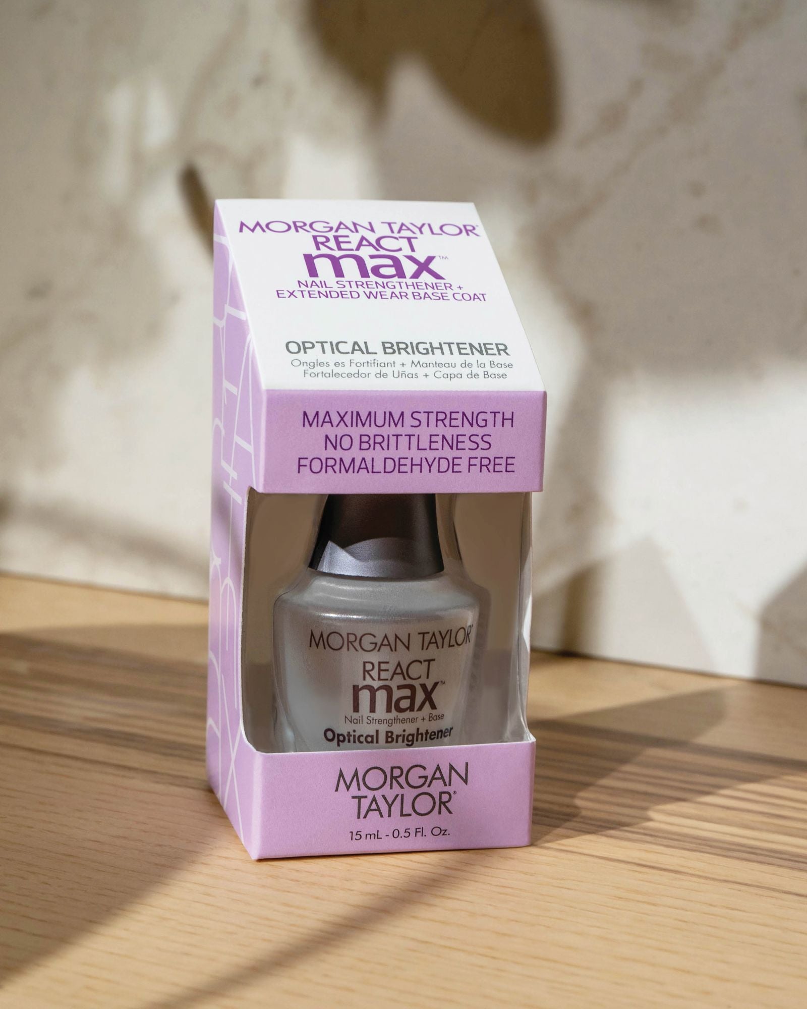 REACTmax Optical Brightener Nail Strengthener and Extended Wear Base Coat