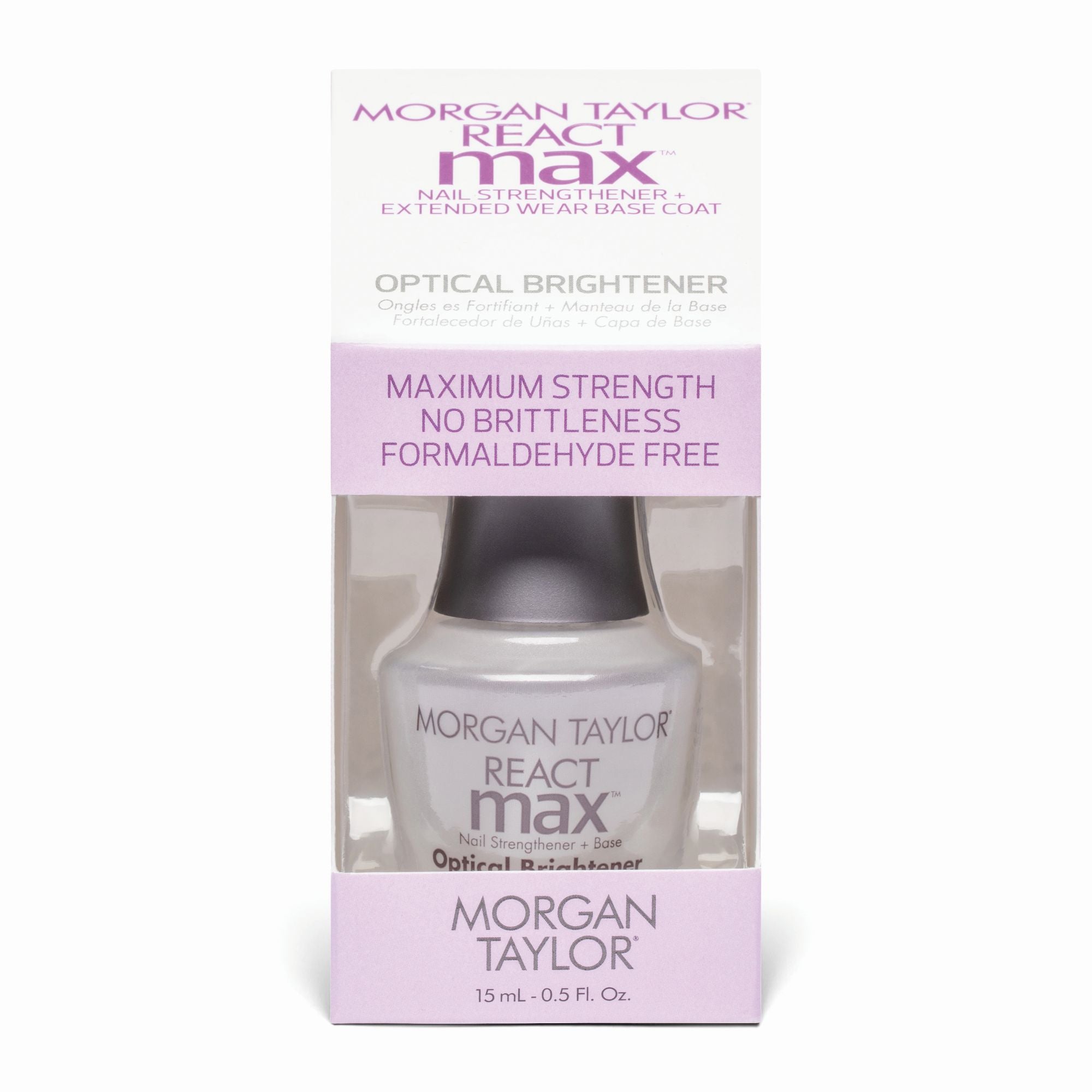REACTmax Optical Brightener Nail Strengthener and Extended Wear Base Coat