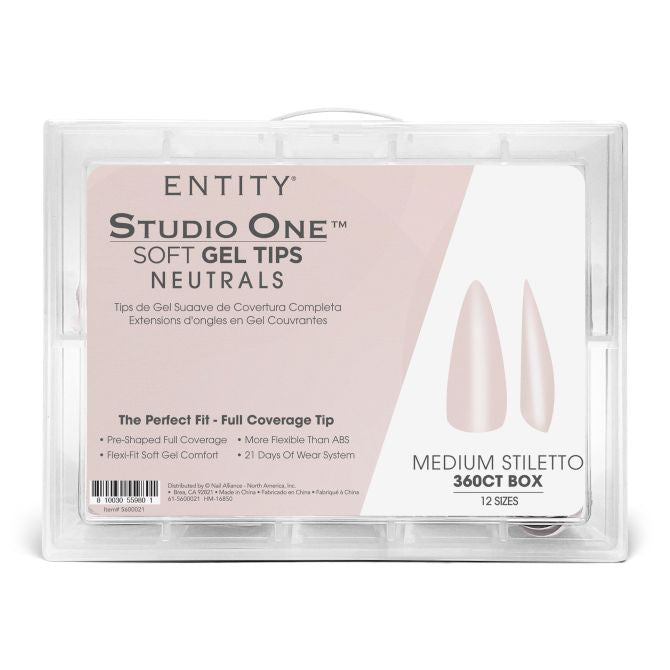 Soft Gel Tips- Medium Stiletto Light Nude