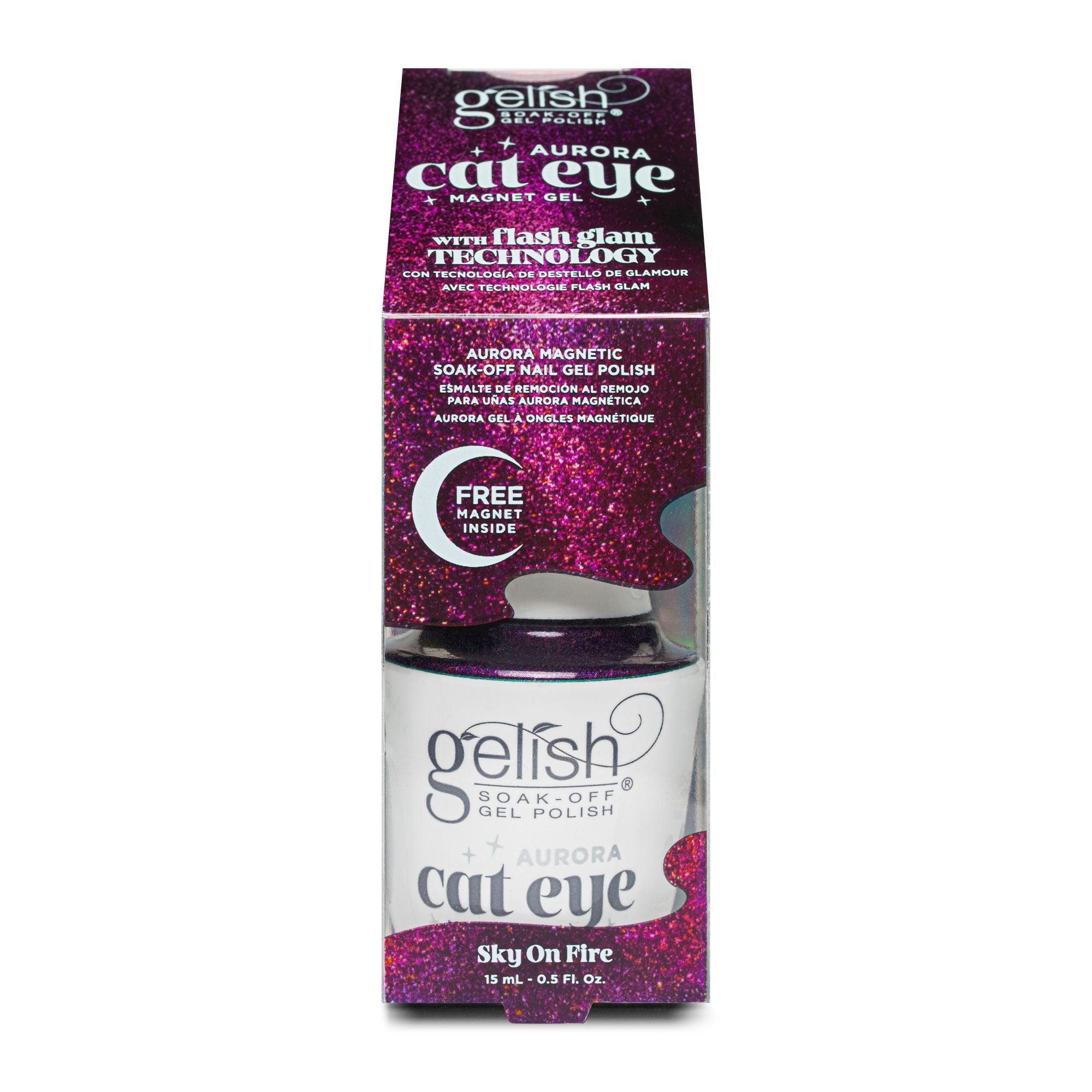 Sky On Fire (Pink) - Gelish Cat Eye Aurora Magnetic