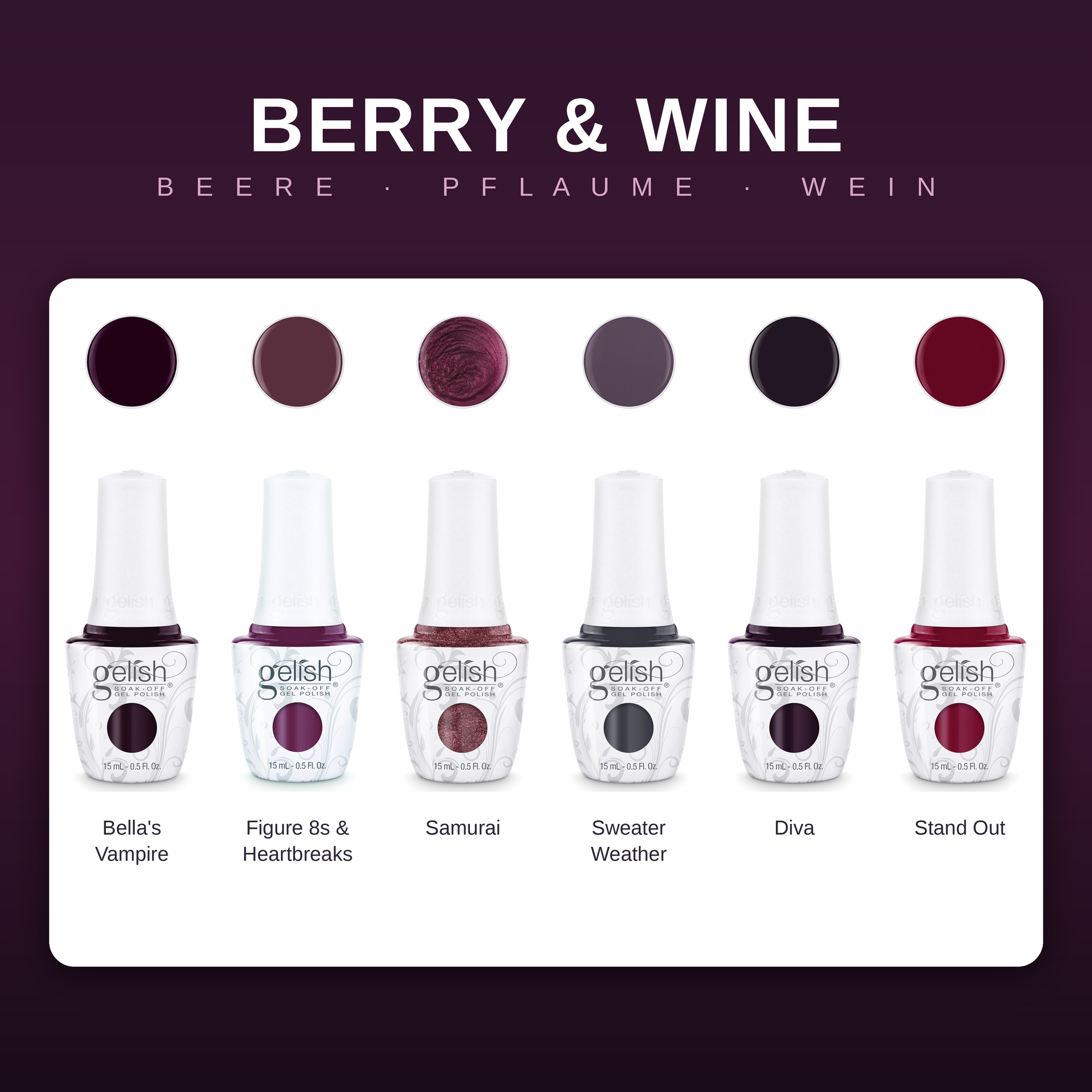 Gelish Berry & Wine Bundle - 6x 15ml