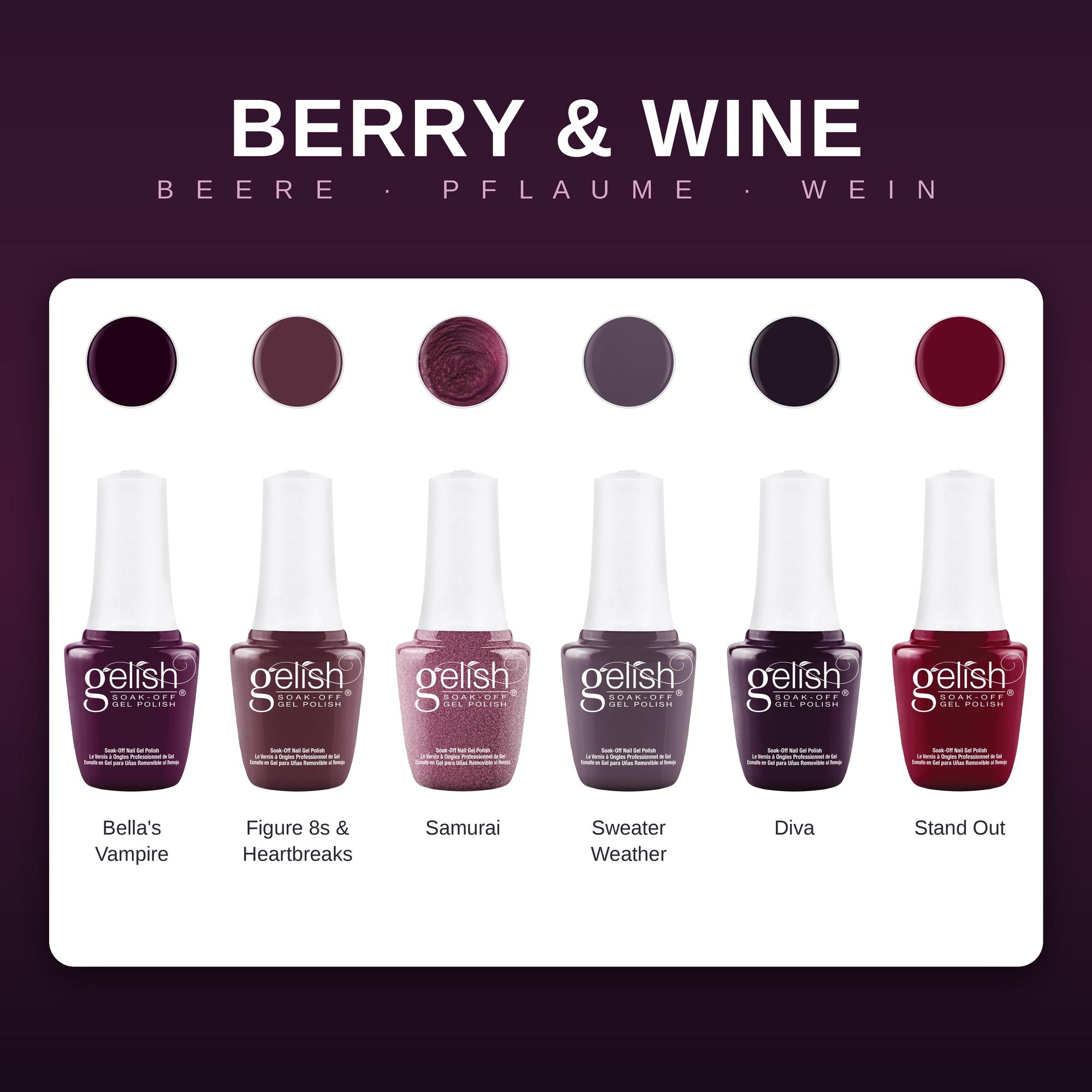 Gelish Berry & Wine Bundle - 6x 9ml