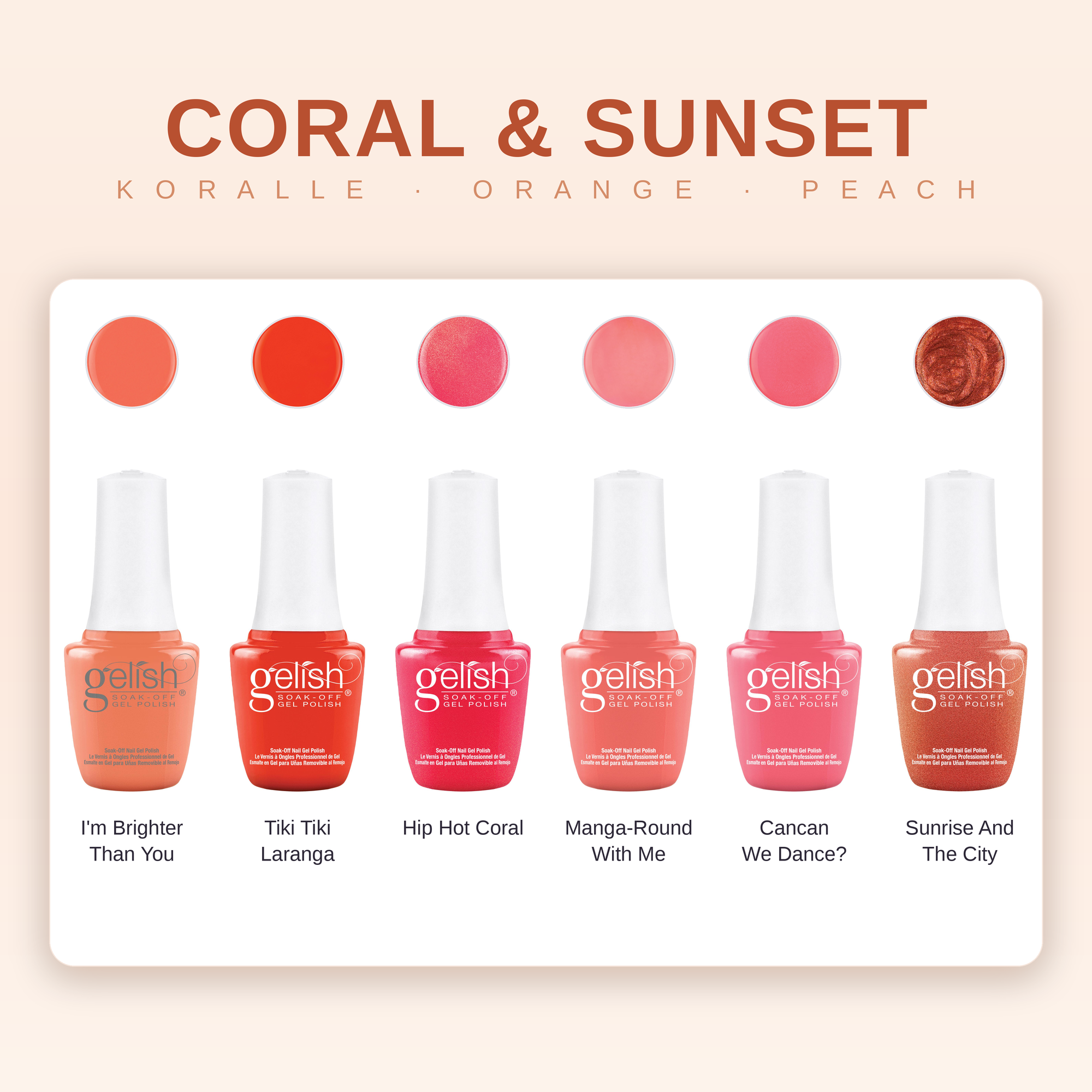 Gelish Coral & Sunset Bundle - 6x 9ml