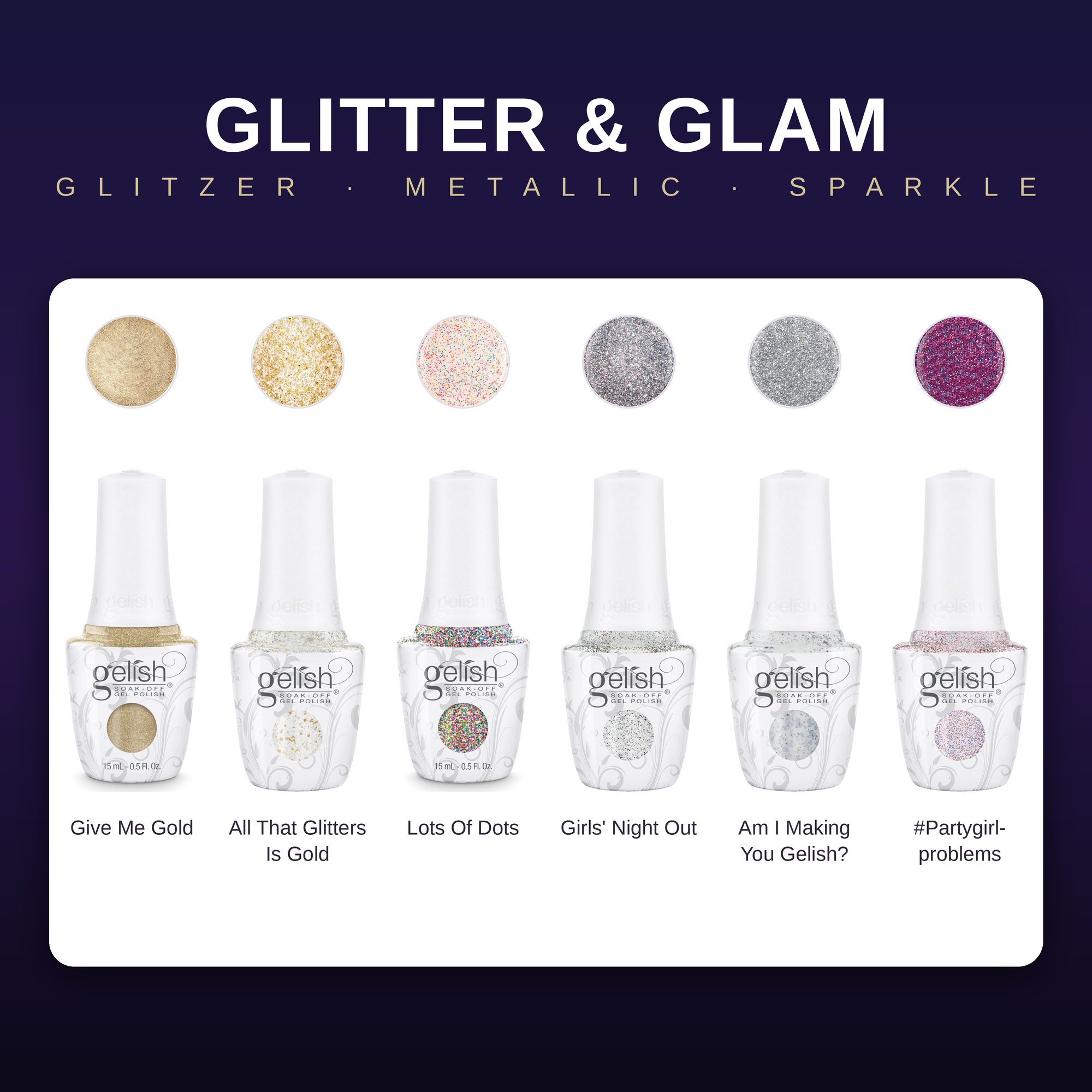 Gelish Glitter & Glam Bundle - 6x 15ml