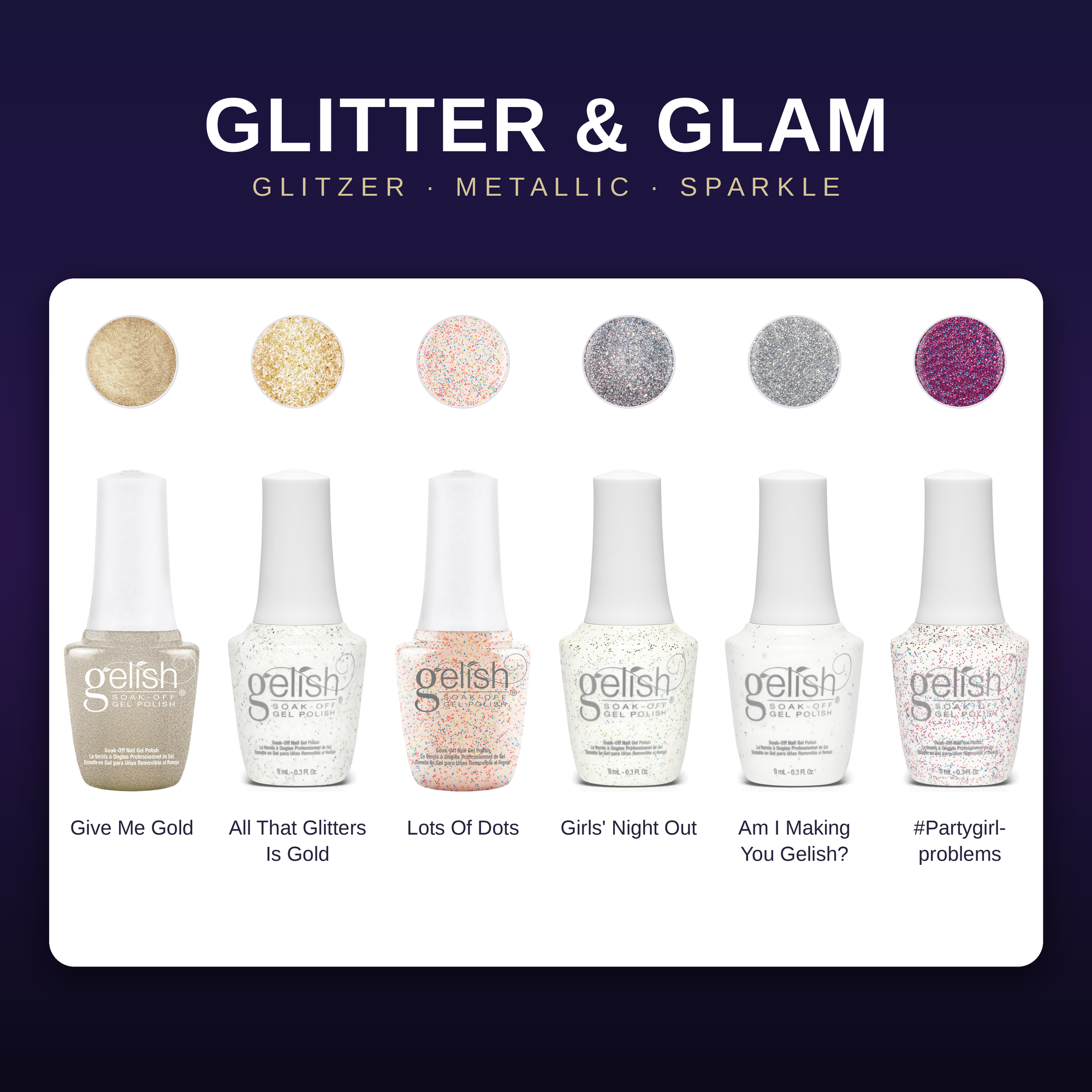 Gelish Glitter & Glam Bundle - 6x 9ml