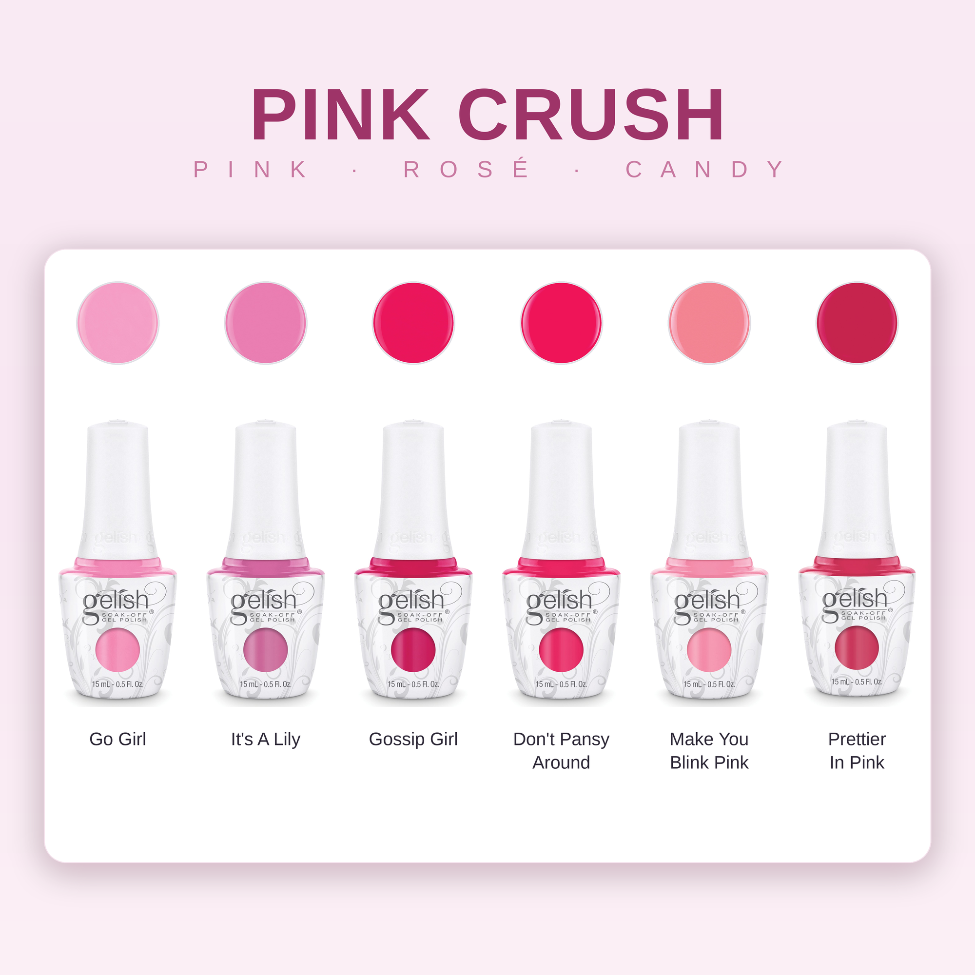 Gelish Pink Crush Bundle - 6x 15ml