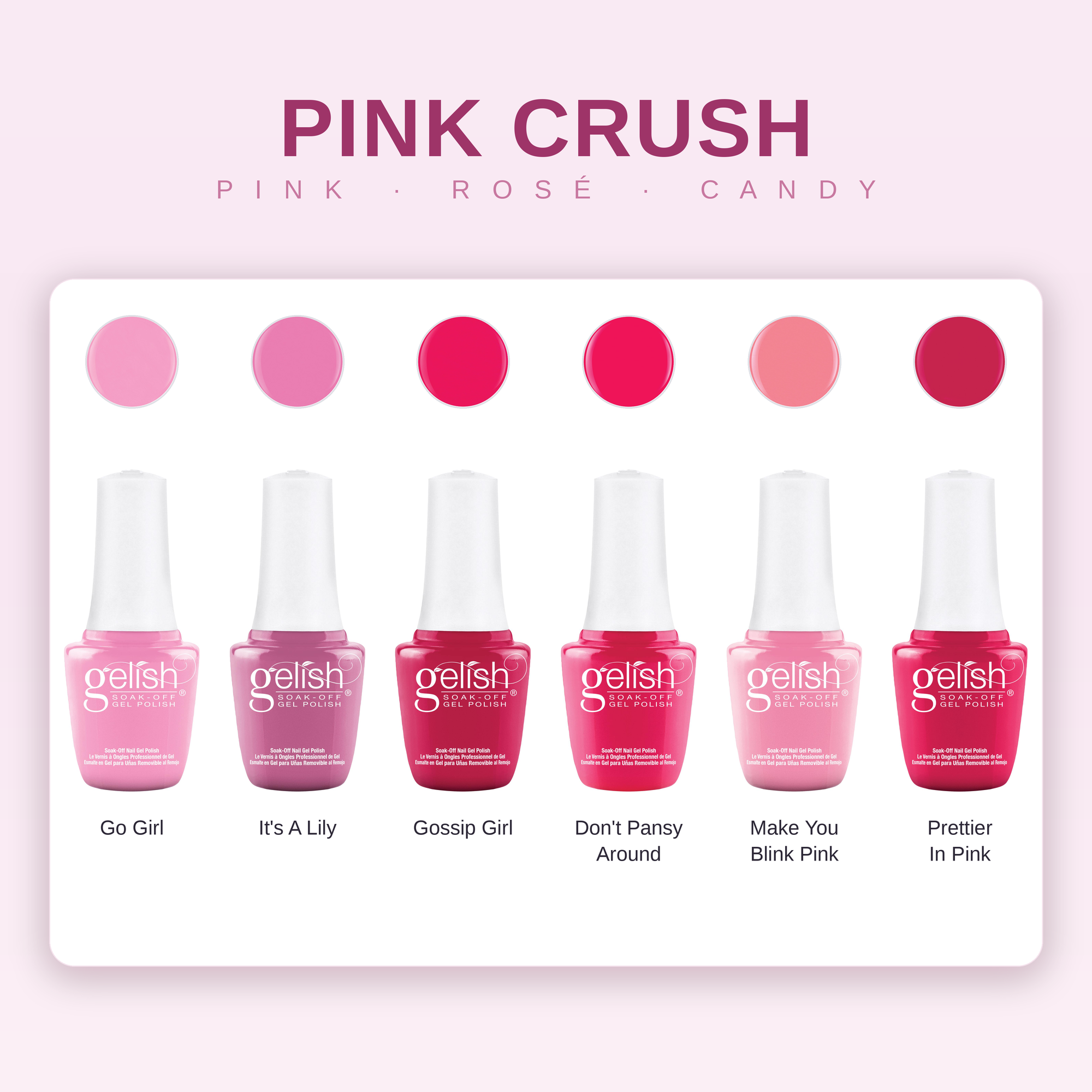 Gelish Pink Crush Bundle - 6x 9ml